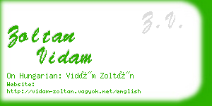 zoltan vidam business card